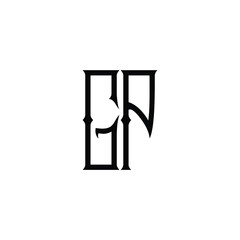 GP monogram logo design letter text name symbol monochrome logotype alphabet character simple logo