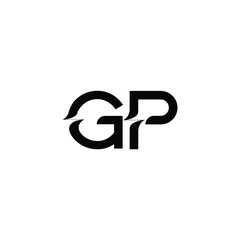 GP monogram logo design letter text name symbol monochrome logotype alphabet character simple logo