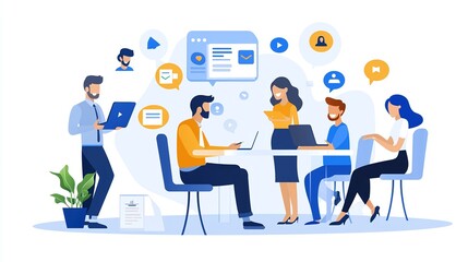 Business Team Collaboration and Communication.