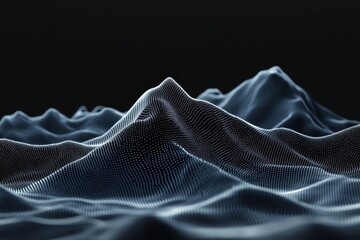 Graphical display of data management over digital summits against a dark background