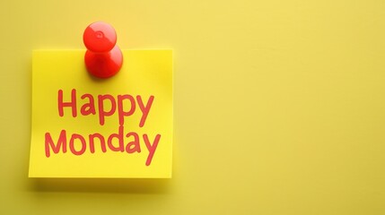 A Sunny Start: The Yellow Sticky Note's 'Happy Monday' Message
