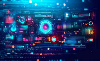 Obraz premium Automated Ad Buying Platform Concept Digital Illustration Technology Advertising DSP