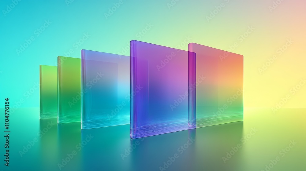 Leinwandbilder Abstract Geometric Background with Transparent Shapes and Colorful Gradient