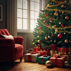 Christmas tree in the night