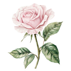 Fototapeta premium Blushing Beauty Pink Rose in Minimalist Charm