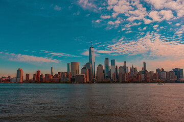 Naklejka premium World Trade Center. Landmarks of New York. NY downtown. New York midtown. WTC.