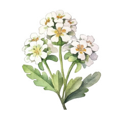 Watercolor Candytuft isolated white background