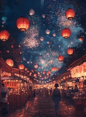 festival in Japan with lots of fun and food

