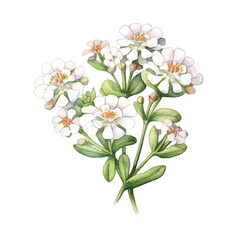 Watercolor Candytuft isolated white background