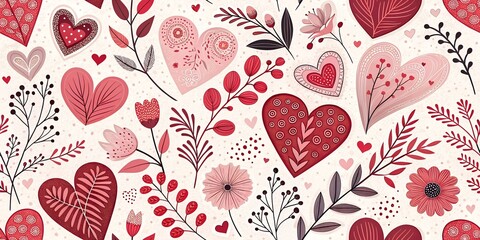Valentine's Day. Seamless pattern, Modern abstract vector illustrations for greeting cards, party invitation card, website banner, social media banners, and marketing material. without text
