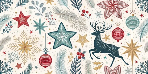 Christmas. Seamless pattern, Modern abstract vector illustrations for greeting cards, party invitation card, website banner, social media banners, and marketing material. without text
