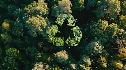 Natural Green Recycling Symbol - A Symbolic and Eco - Friendly Visual Representation. The Green Recycling Symbol with Its Natural Elements and Design, Standing Out on Its Own, Creating a Conscious and