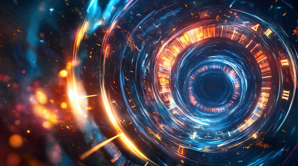 Obraz premium Abstract representation of time with swirling colors and motion. Temporal. Illustration