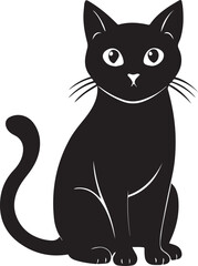Fototapeta premium Cat vector black cat silhouette illustration design