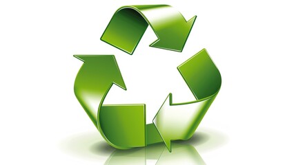 Obraz premium Natural Green Recycling Symbol - A Symbolic and Eco - Friendly Visual Representation. The Green Recycling Symbol with Its Natural Elements and Design, Standing Out on Its Own, Creating a Conscious and