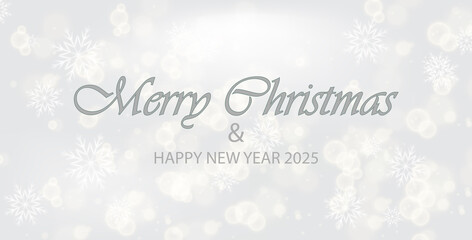 Christmas and New Year Festive Abstract Background with bukah and snowfalls