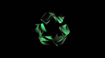 Natural Green Recycling Symbol - A Symbolic and Eco - Friendly Visual Representation. The Green Recycling Symbol with Its Natural Elements and Design, Standing Out on Its Own, Creating a Conscious and