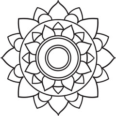 Mandala silhouette vector on a white background