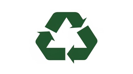 Obraz premium Natural Green Recycling Symbol - A Symbolic and Eco - Friendly Visual Representation. The Green Recycling Symbol with Its Natural Elements and Design, Standing Out on Its Own, Creating a Conscious and