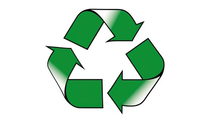 Obraz premium Natural Green Recycling Symbol - A Symbolic and Eco - Friendly Visual Representation. The Green Recycling Symbol with Its Natural Elements and Design, Standing Out on Its Own, Creating a Conscious and
