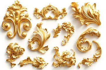 Golden decorative ornaments

