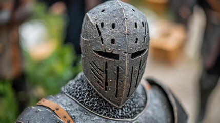Medieval Knight Armor Helmet Closeup History Medieval Times Suit of Armor Metal Antique Knight