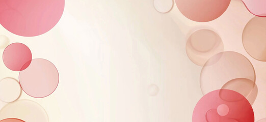 Abstract pink and beige background with circles creates soft, dreamy atmosphere. Perfect for various design projects