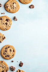 A blue blank cookie flyer vertical background for greeting invitation