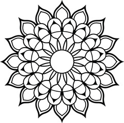 Mandala silhouette vector on a white background