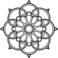 Mandala silhouette vector on a white background
