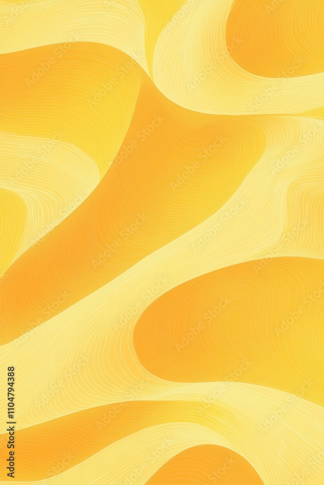 Poster Abstract Wavy Lines Pattern in Yellow and Light Yellow for Background Design