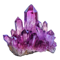 A Splendid Cluster of Amethyst Crystals Reflecting Intricate Patterns and Remarkable Color Variations Under Bright Light