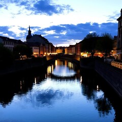 Obraz premium bridge over the river at night