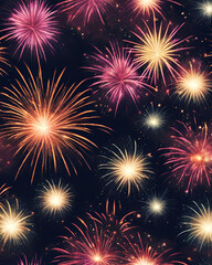 Naklejka premium fireworks, colorful fireworks, black background, celebration, night sky, festival, explosions, bright colors, sparkling lights, holiday, festive mood, fireworks display, night event, party, firecracke