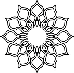 Mandala silhouette vector on a white background