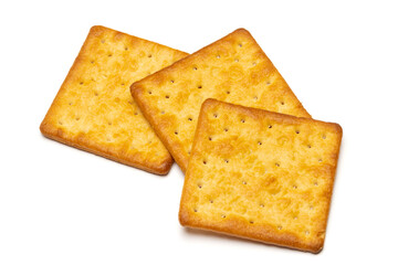 cream cracker biscuit on white background