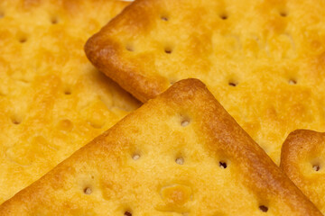 close up view of cream cracker biscuit.
