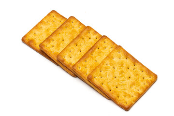 cream cracker biscuit on white background