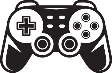 Black and White Illustration of a Gaming Controller  Icon