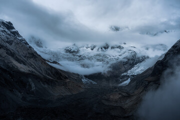 Sunrise landscape of Annapurna in Himalayas, Nepal