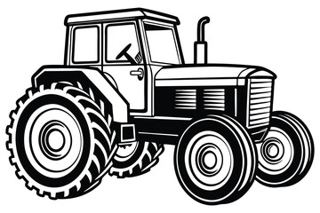 Tractor silhouette illustration isolated on a white background