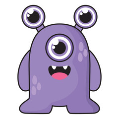 purple cute monster creature