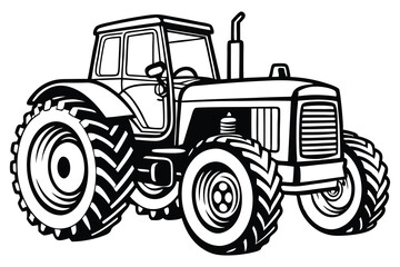 Obraz premium A tractor Vector silhouette on a white background