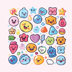 collection of cute vector children's sikers