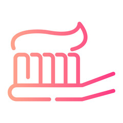 tongue cleaner Line Gradient Icon
