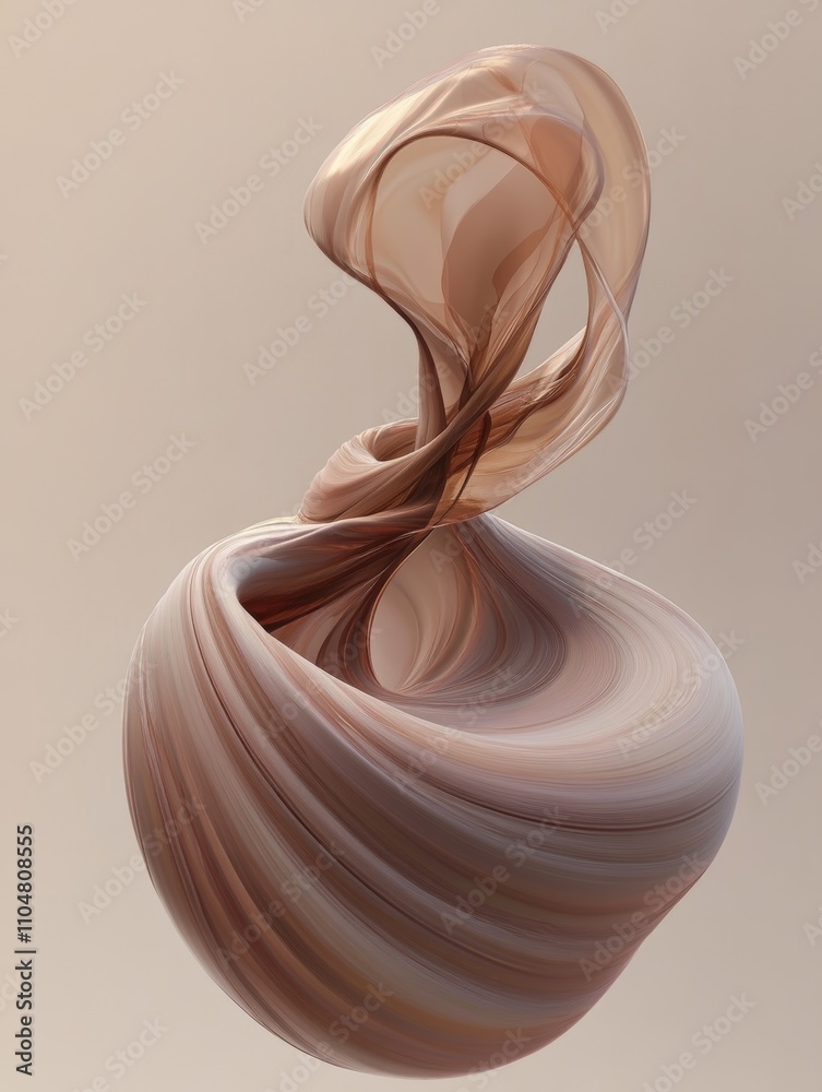 Poster luxury abstract 3d background with elegant brown silk and beige circle display for cosmetic product 