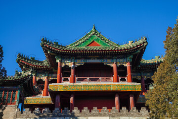 Naklejka premium Architectural Scenery of Wenchang Pavilion in Summer Palace.