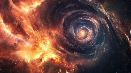 Cosmic Swirl: A Fiery Nebula's Enigmatic Dance
