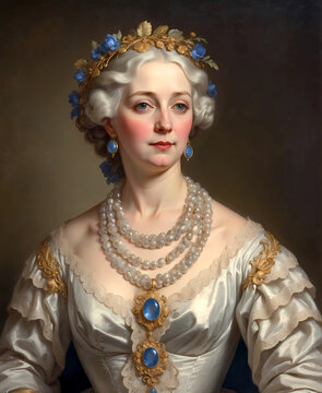 aristocratic European lady of the 1800s formal portrait painting