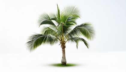 Obraz premium Young palm tree isolated white background